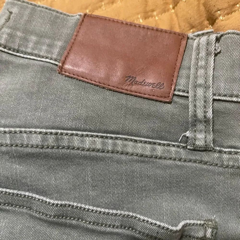Madewell 9” high- rise skinny khaki green 27